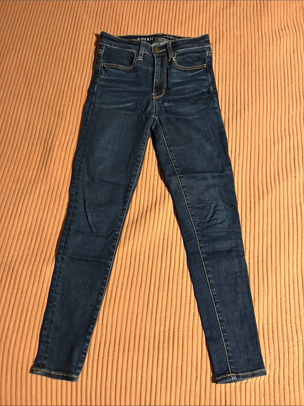 American Eagle Outfitters Dark Blue Super High-Rise Skinny Jeans - Short